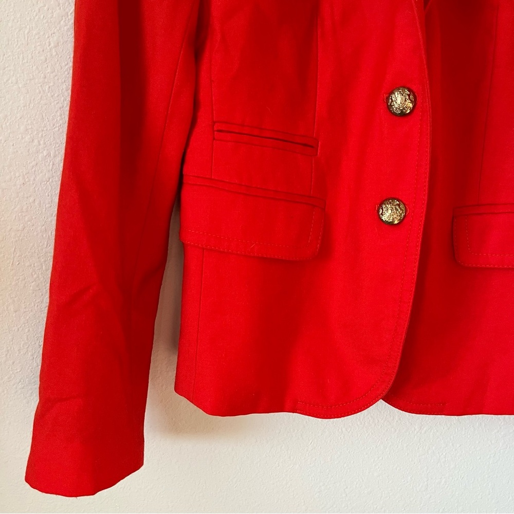 J. Crew Cherry Red Tailored Blazer Schoolgirl Professional Business Casual Wear - Picture 3 of 7
